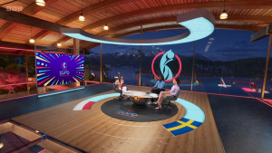 Virtual set designed by Lightwell for BBC coverage of the UEFA Womens Euros 2025.