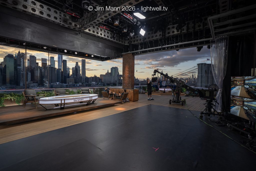Inside the ITV studio, revealing the construction as it appears to the naked eye - raw, functional and lacking finesse.